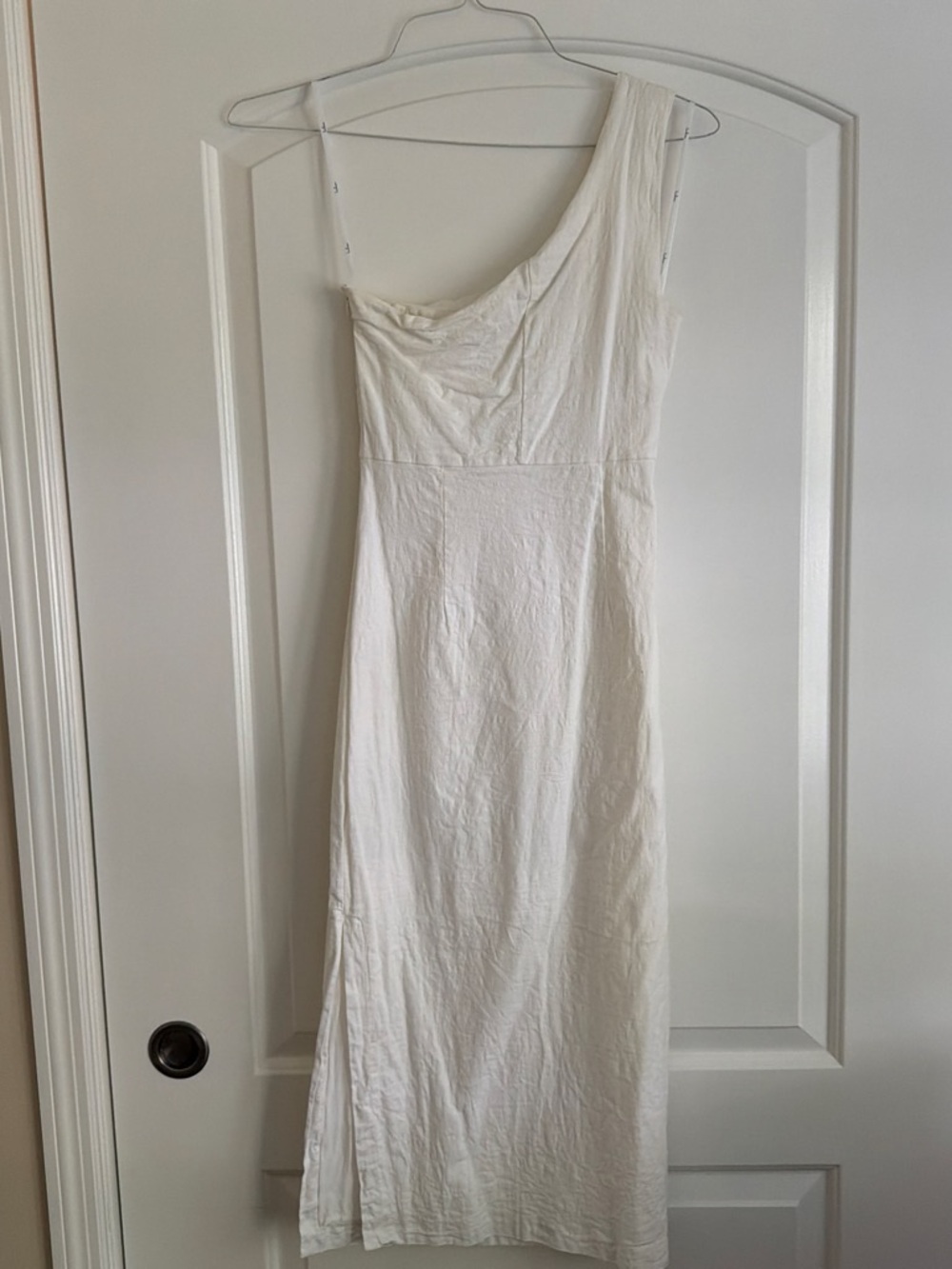 Lulu's Ivory One-Shoulder Midi Dress